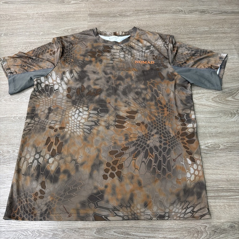 Nomad Syncrate Camo Hunting Cooling Shirt Vented Short Sleeve Mens‎ Size Lrg